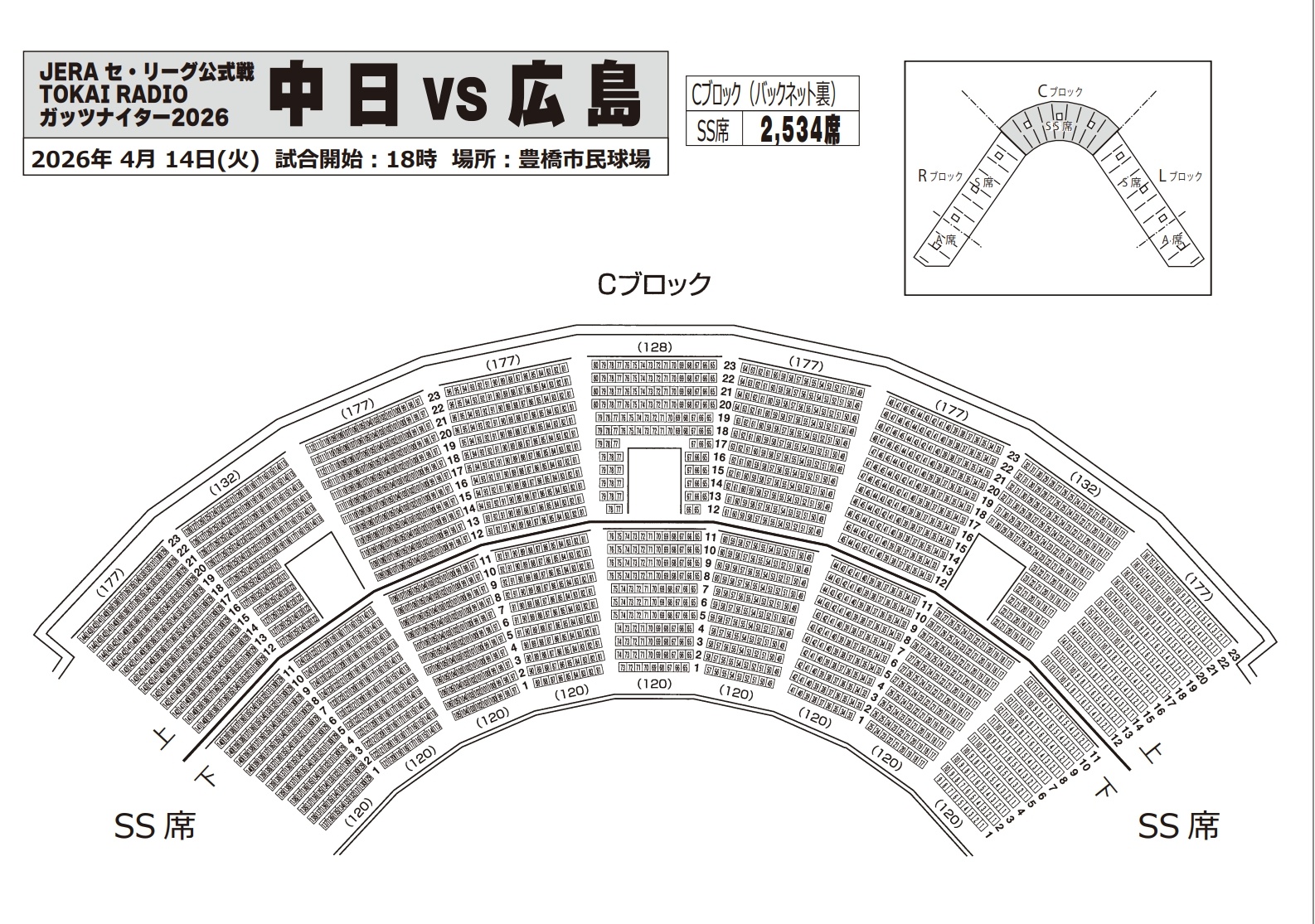 Cブロック座席図